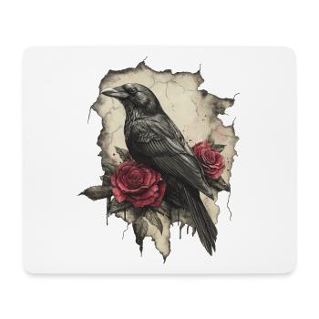 Rabe - Mousepad (Querformat) - Weiß - Vorne