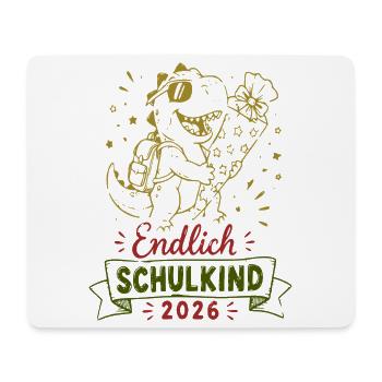 Endlich Schulkind 2026 Dino - Mousepad (Querformat) - Weiß - Vorne