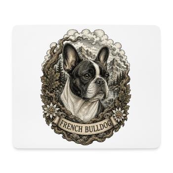 Französische Bulldogge im Vintage Stil - Mousepad (Querformat) - Weiß - Vorne