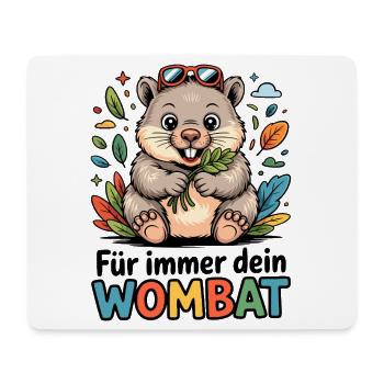 Wombat mit Blättern - Mousepad (Querformat) - Weiß - Vorne
