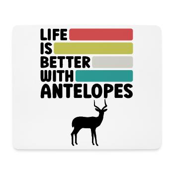Safari humoristique d’antilopes Afrique - Tapis de souris (format paysage) - blanc - Devant