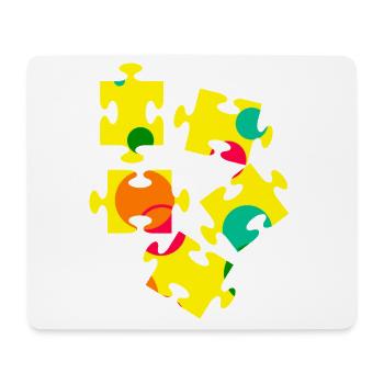 Bunte Puzzleteil Collage - Mousepad (Querformat) - Weiß - Vorne