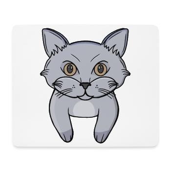 Portrait de chaton gris avec un chat qui regarde en regardant - Tapis de souris (format paysage) - blanc - Devant