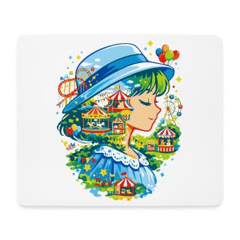  Freizeitpark Jahrmarkt Rummelplatz Anime Dorffest - Mousepad (Querformat) - Weiß - Vorne