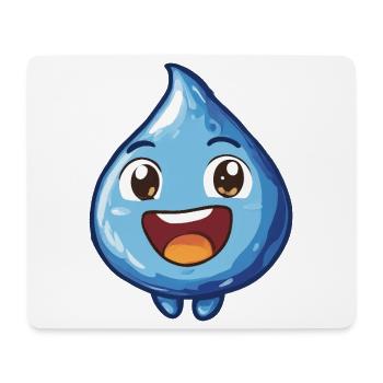 Fröhlicher Wassertropfen Cartoon - Mousepad (Querformat) - Weiß - Vorne