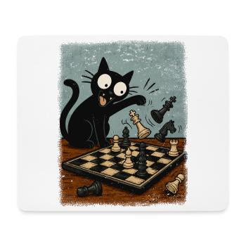  Katzen Schachspieler Schachspiel Schachbrett - Mousepad (Querformat) - Weiß - Vorne