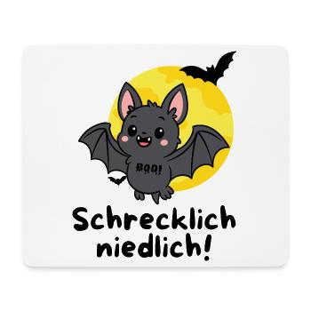 Schrecklich Niedlich – Süße Halloween Fledermaus - Mousepad (Querformat) - Weiß - Vorne