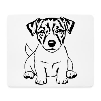 Schwarzer Jack Russel Terrier Hund Hundeshirt  - Mousepad (Querformat) - Weiß - Vorne