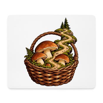 Waldpilzkorb - Mousepad (Querformat) - Weiß - Vorne