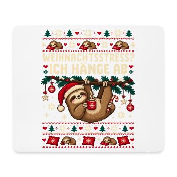 Faultier - Weihnachtsstress Ich hänge ab - Mousepad (Querformat) - Weiß - Vorne