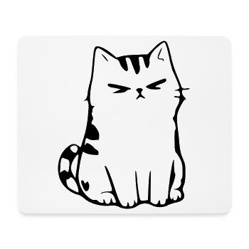 Lustige Katze Minimalistisches Katzen Geschenk  - Mousepad (Querformat) - Weiß - Vorne