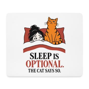 Schlaf ist optional, lustiges Katzenliebhaber-Design - Mousepad (Querformat) - Weiß - Vorne