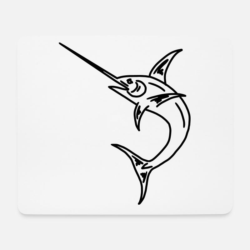 Schwertfisch - Mousepad (Querformat) - Weiß