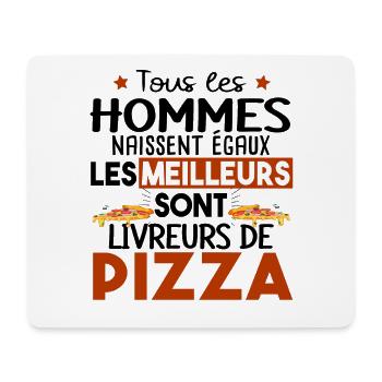 Livreur de Pizza Pizzeria Métier Citations Humour - Tapis de souris (format paysage) - blanc - Devant
