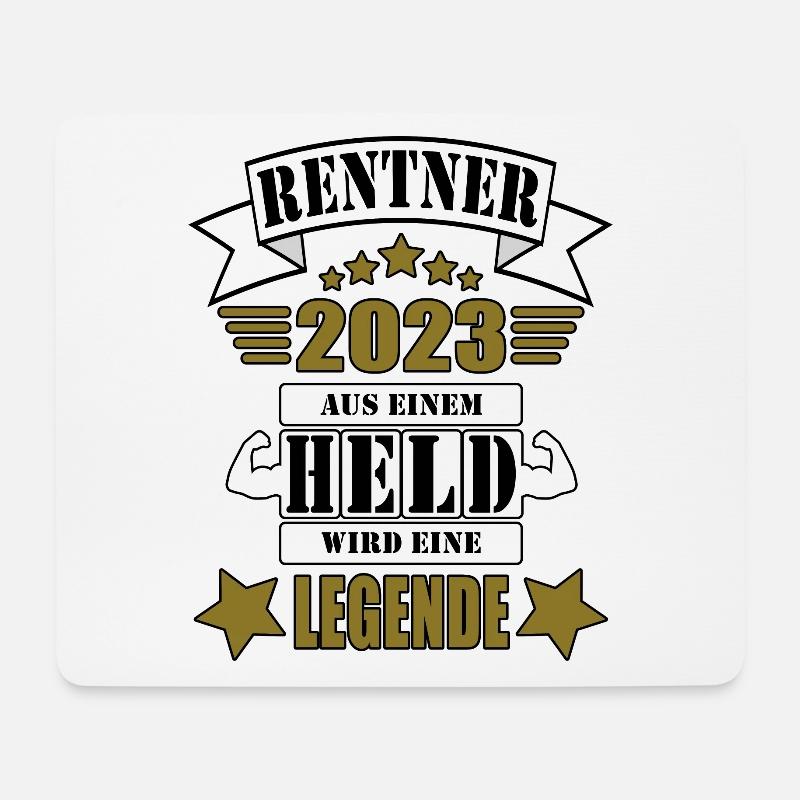 Rentner 2023 vom Held zur Legende - Mousepad (Querformat) - Weiß