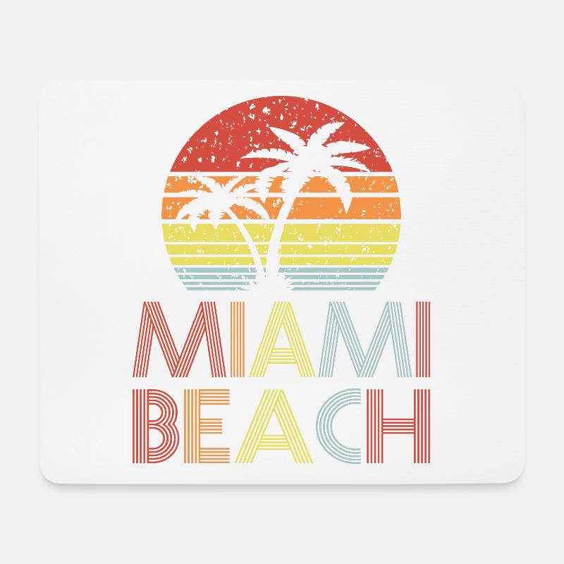 Miami Beach - Mousepad (Querformat) - Weiß