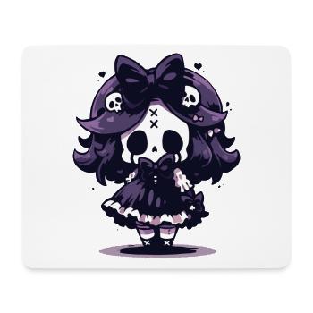Squelette mignon d’Halloween - Design effrayant mignon - Tapis de souris (format paysage) - blanc - Devant