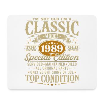Vintage 1989 classique cadeau d’anniversaire - Tapis de souris (format paysage) - blanc - Devant