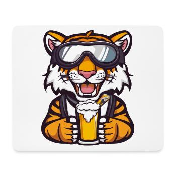 Tiger Après-Ski Bière Bande Dessinée - Tapis de souris (format paysage) - blanc - Devant