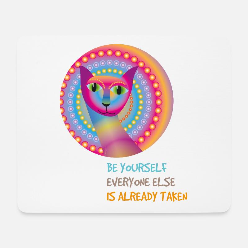 katze 3 - Mousepad (Querformat) - Weiß