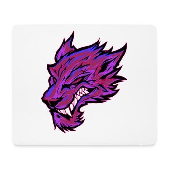 Tête de loup Tatouage Tête de Loup Graffiti Rose - Tapis de souris (format paysage) - blanc - Devant