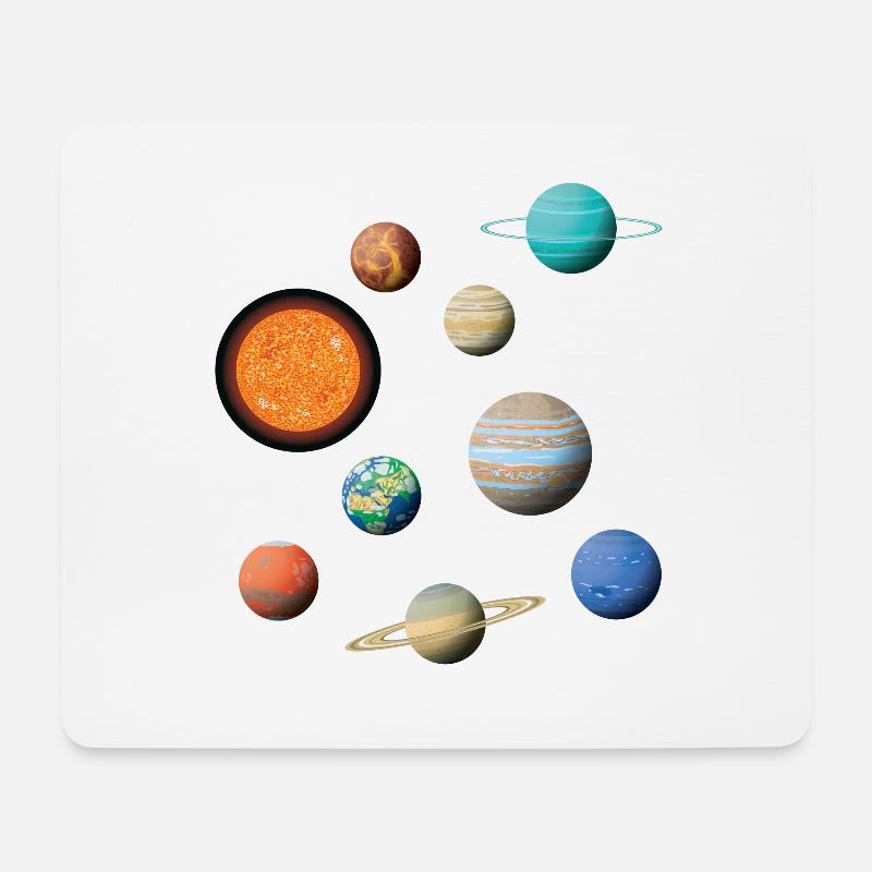 Weltraum Sonnensystem Universum Planeten - Mousepad (Querformat) - Weiß