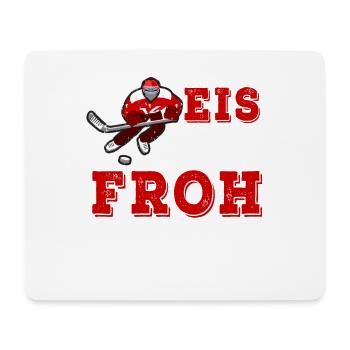 Ice Hockey Makes Me Happy - Eishockey - Mousepad (Querformat) - Weiß - Vorne