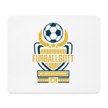 Fußballgott Mit Drei Buchstaben - Fußball - Mousepad (Querformat) - Weiß - Vorne