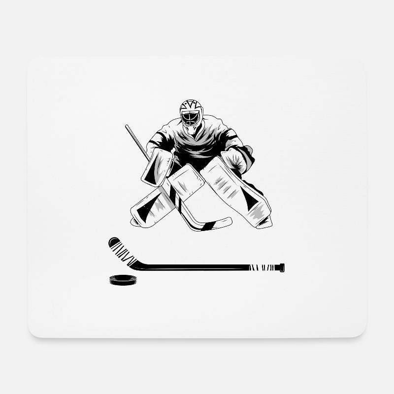 Stolzen Eishockey Torwart - Eishockey Torwart - Mousepad (Querformat) - Weiß