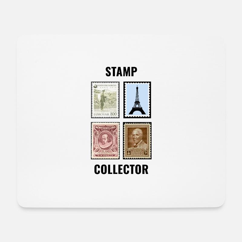 Briefmarkensammelsammler Philatelist - Mousepad (Querformat) - Weiß