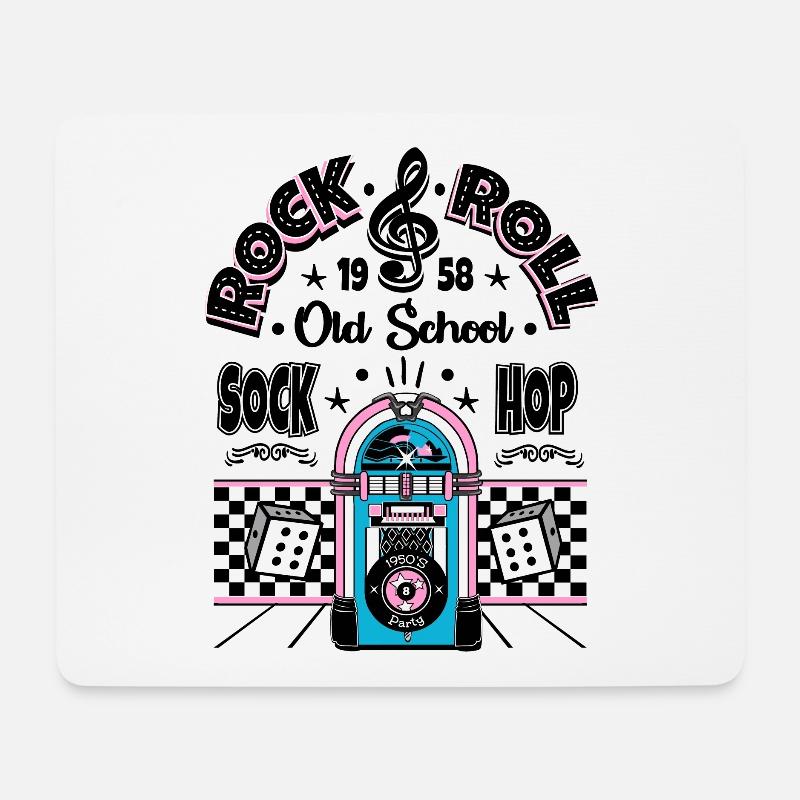 Sock Hop Hop Party Retro Rockabilly Doo Wop - Mousepad (Querformat) - Weiß