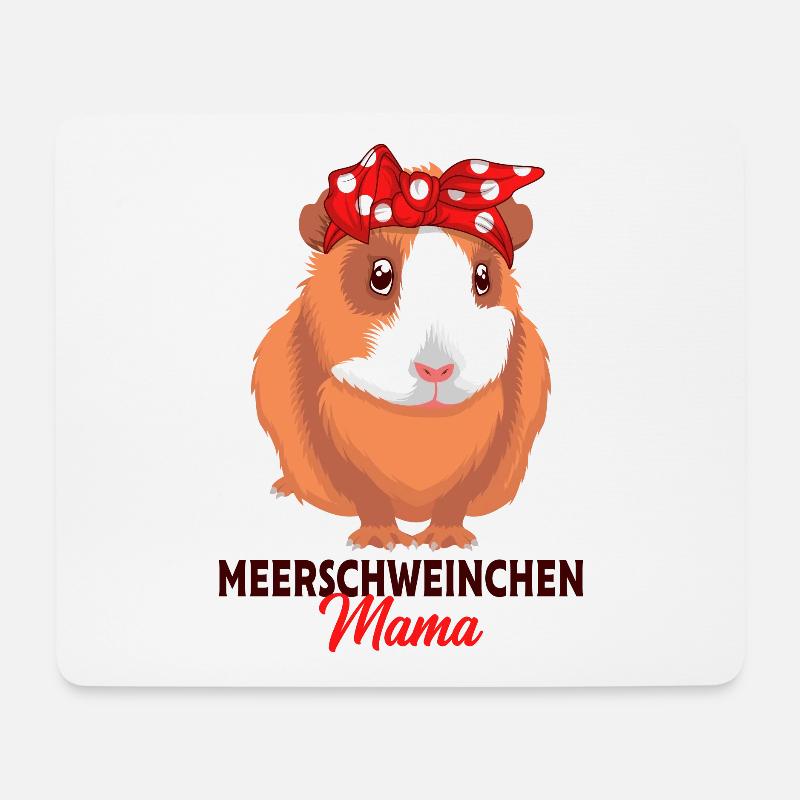 Meerschweinchen - Mousepad (Querformat) - Weiß