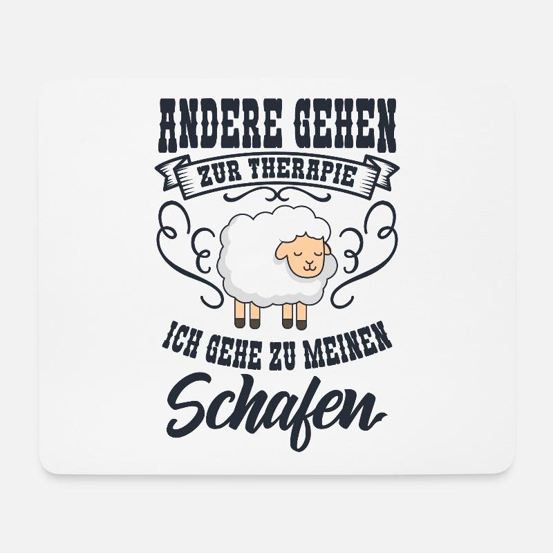 Schaf - Mousepad (Querformat) - Weiß