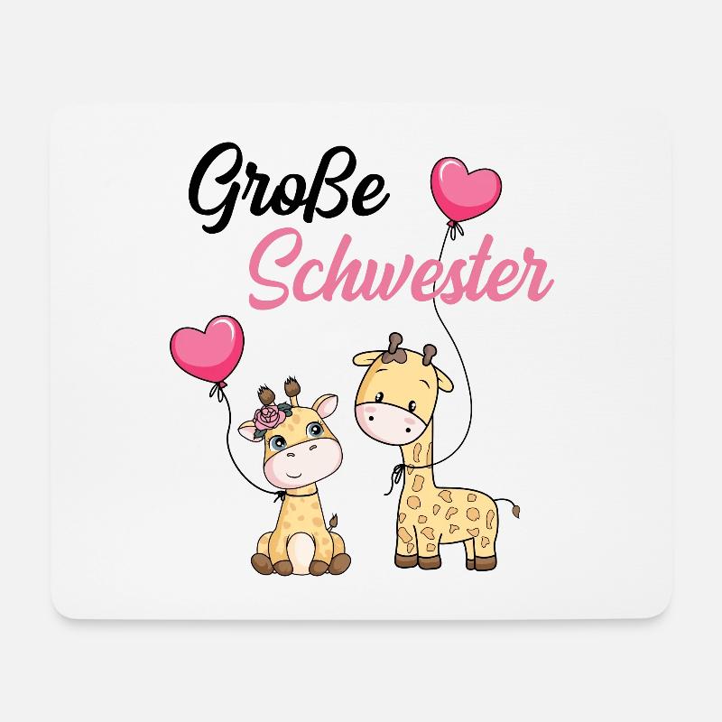 Große Schwester Giraffe - Mousepad (Querformat) - Weiß