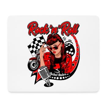 Rockabilly Vintage Rocker Rock N Roll Pinup - Mousepad (Querformat) - Weiß - Vorne