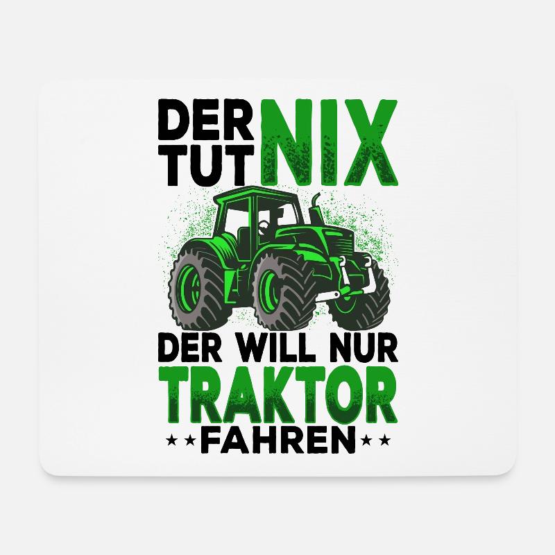 Traktor - Mousepad (Querformat) - Weiß