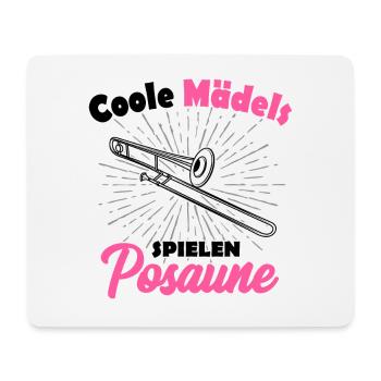 Posaune - Mousepad (Querformat) - Weiß - Vorne
