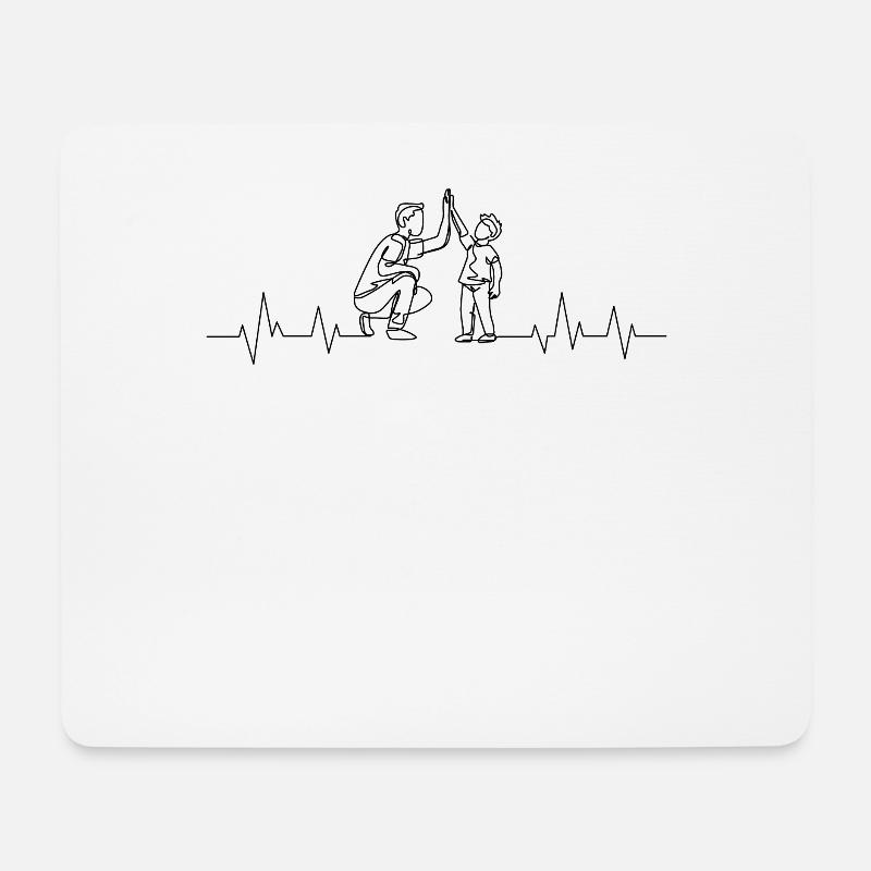 Vater Und Sohn Herzschlag - Mousepad (Querformat) - Weiß