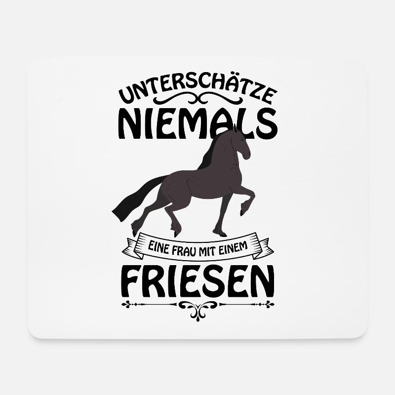 Friese Pferd - Mousepad (Querformat) - Weiß
