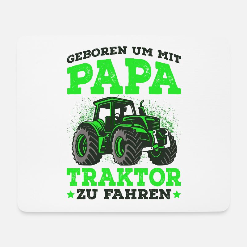 Traktor - Mousepad (Querformat) - Weiß
