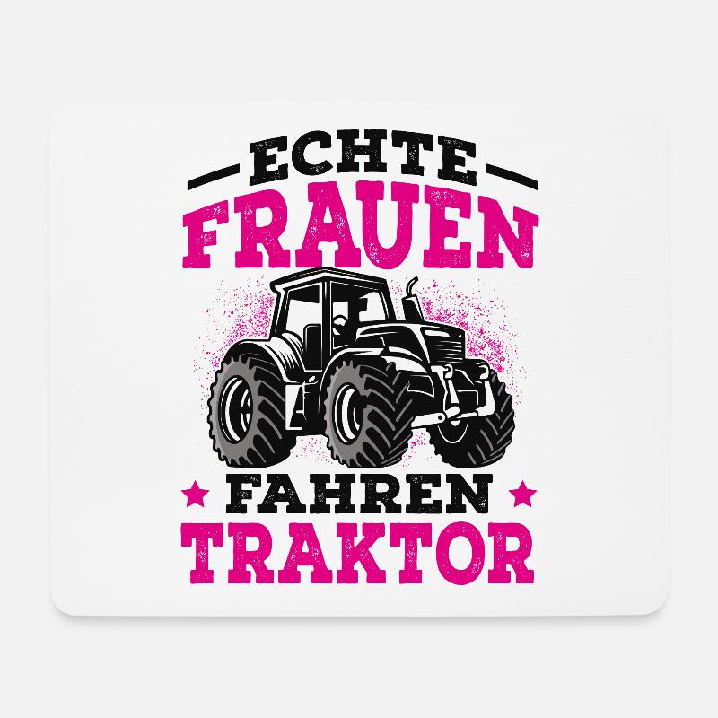 Traktor - Mousepad (Querformat) - Weiß