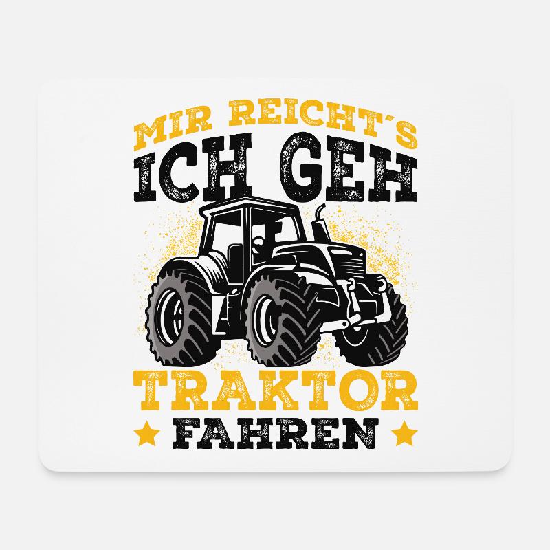 Traktor - Mousepad (Querformat) - Weiß