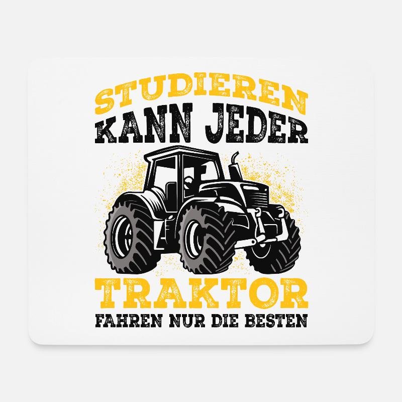 Traktor - Mousepad (Querformat) - Weiß