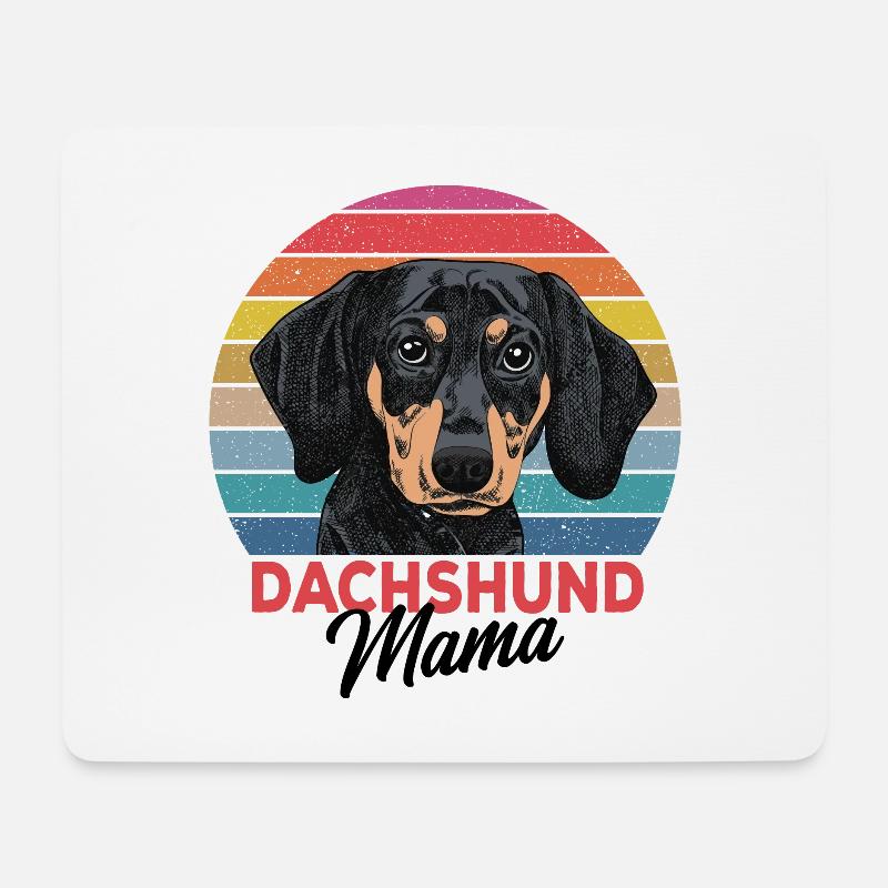 Dackel - Mousepad (Querformat) - Weiß