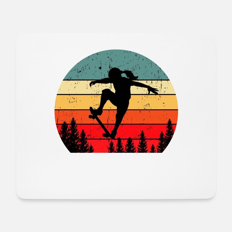 Skater Girl - Mousepad (Querformat) - Weiß
