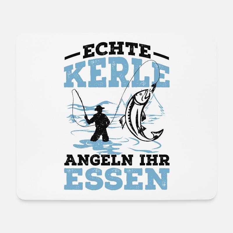 Angeln - Mousepad (Querformat) - Weiß