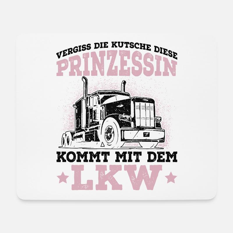 LKW Fahrerin - Mousepad (Querformat) - Weiß