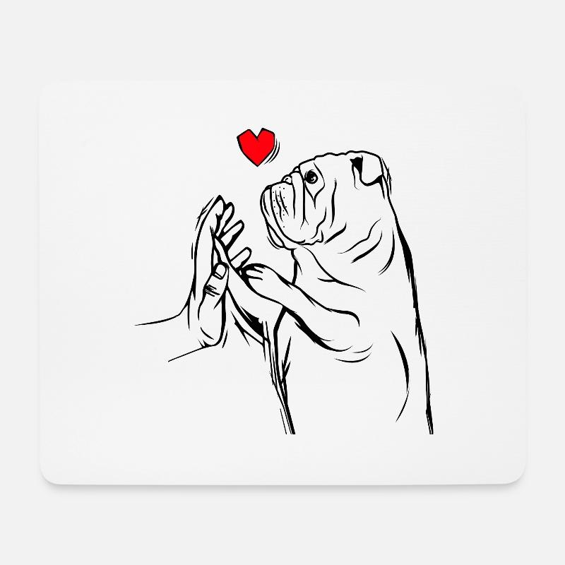 Englische Bulldogge - Mousepad (Querformat) - Weiß