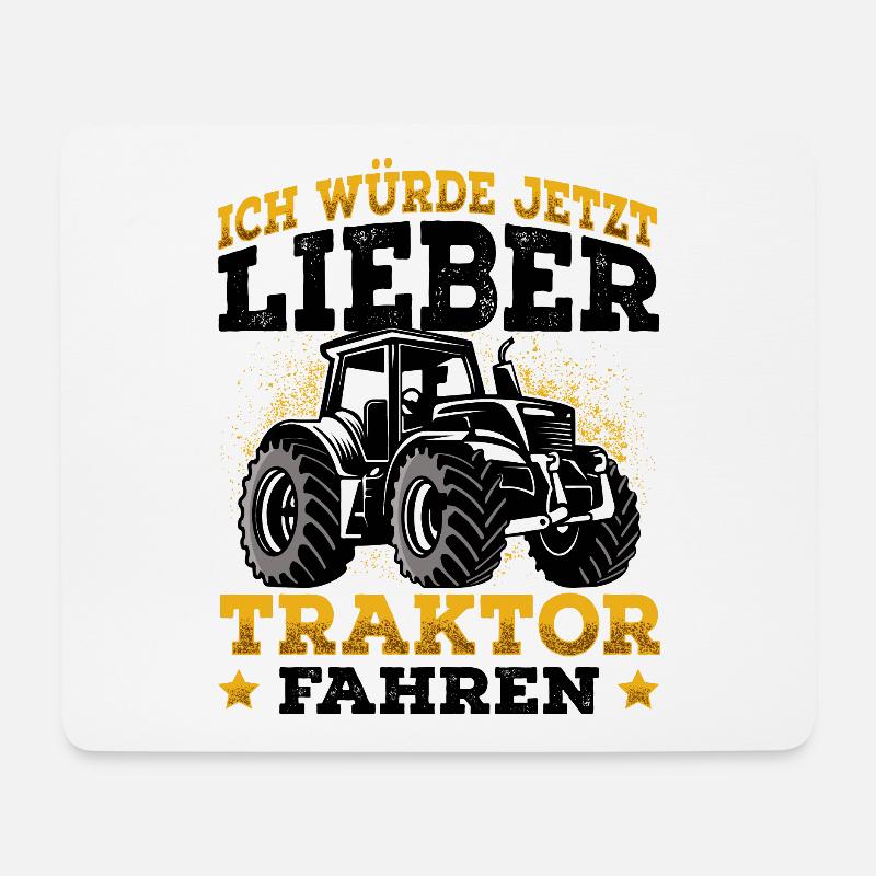 Traktor - Mousepad (Querformat) - Weiß