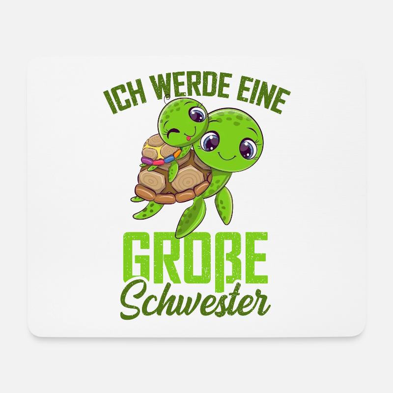 Große Schwester Schildkröte - Mousepad (Querformat) - Weiß